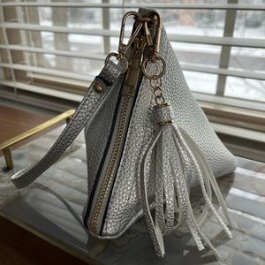 Silver Pyramid Wristlet